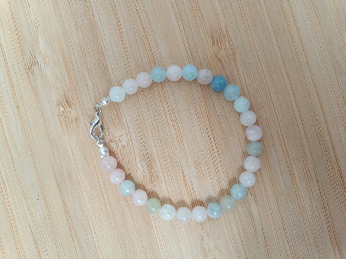 Bracelet Beryls  -  "Traumatismes émotionnels / Amour inconditionnel" 19 cm