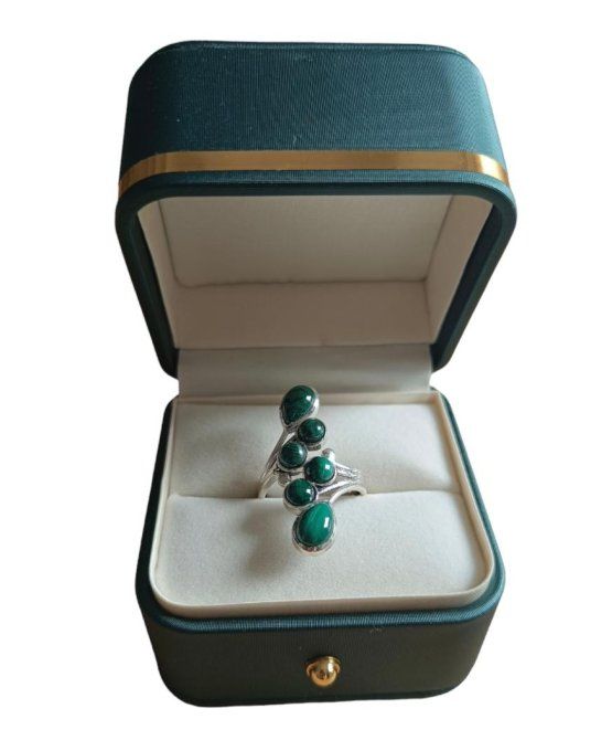 Bague argent Réglable Malachite AA