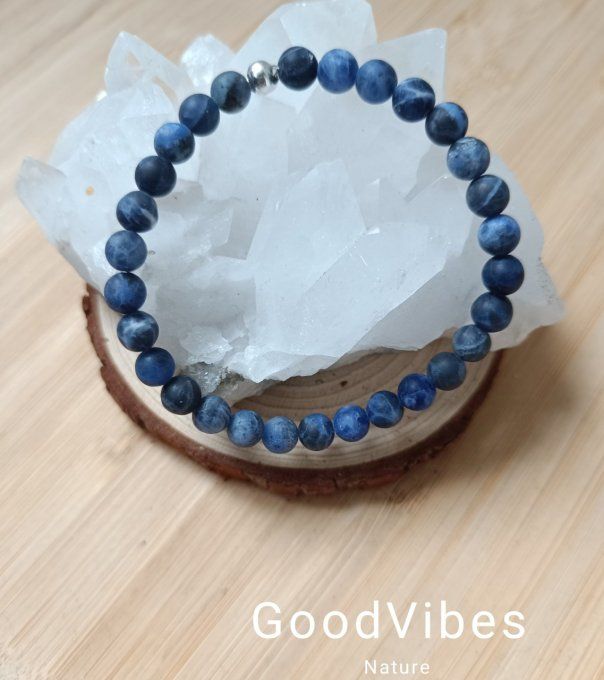 Bracelet AGRESSIVITE Sodalite MAT 18 cm