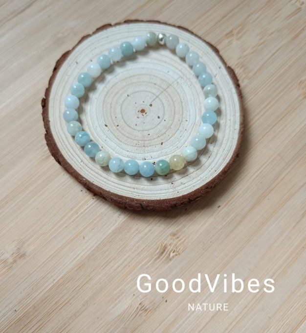 Bracelet DEVELOPPEMENT PERSONNEL Aigue Marine 18 cm