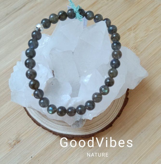 Bracelet  labradorite - "Energies négatives / Equilibre des émotions" 19 cm