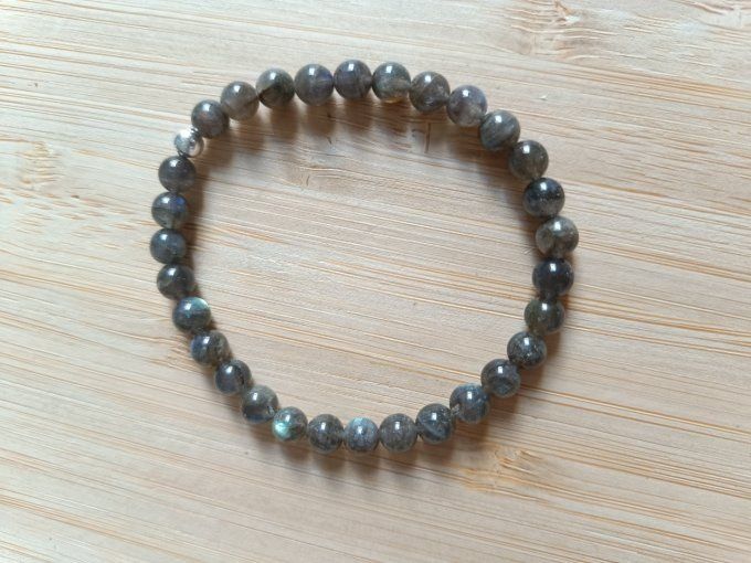Bracelet  labradorite - "Energies négatives / Equilibre des émotions" 19 cm