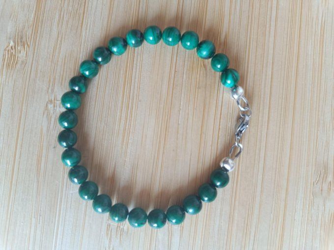 Bracelet malachite "Energies négatives / Nouveau départ" 19 cm