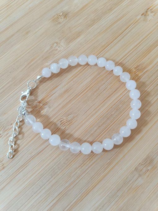 Bracelet Quartz rose - "Amour" 19 - 24 cm