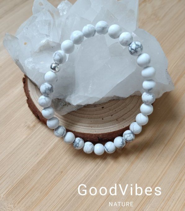 Bracelet SERENITE Howlite MAT - 18 cm