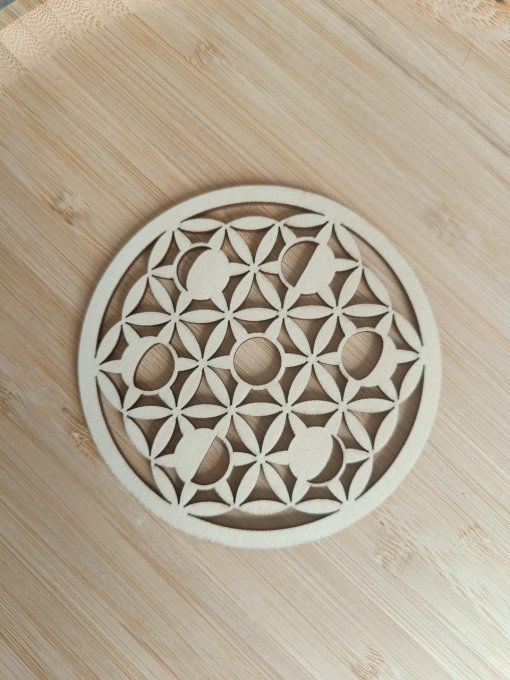 Fleur de vie en bois -  10 cm 