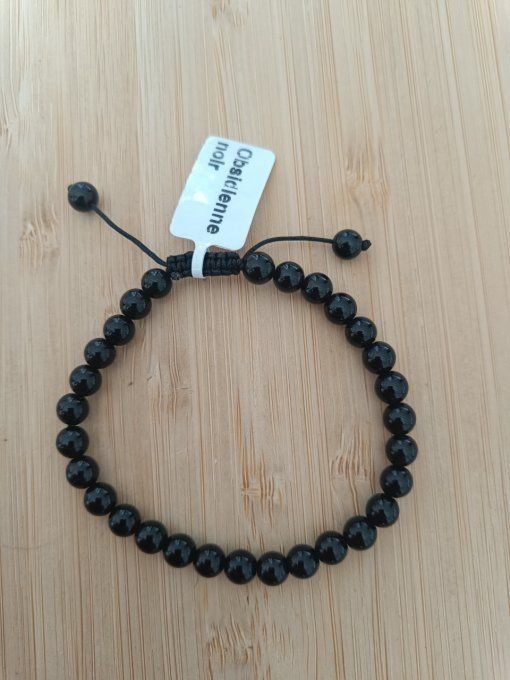 Bracelet Shamballa Obsidienne - 6mm