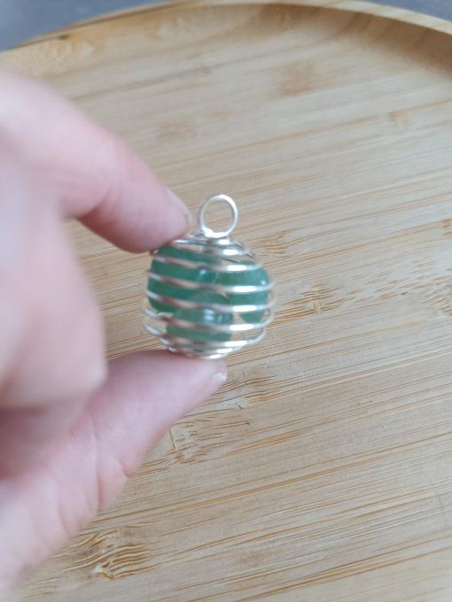 Pendentif cage aventurine 