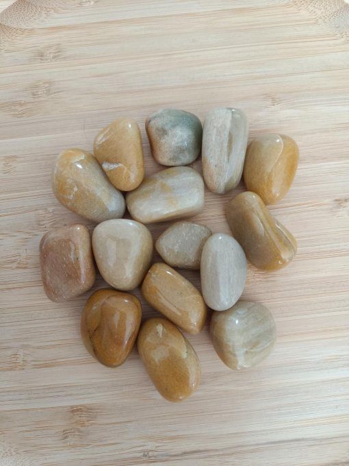 pierre roulée aventurine jaune/orange 30-50 mm